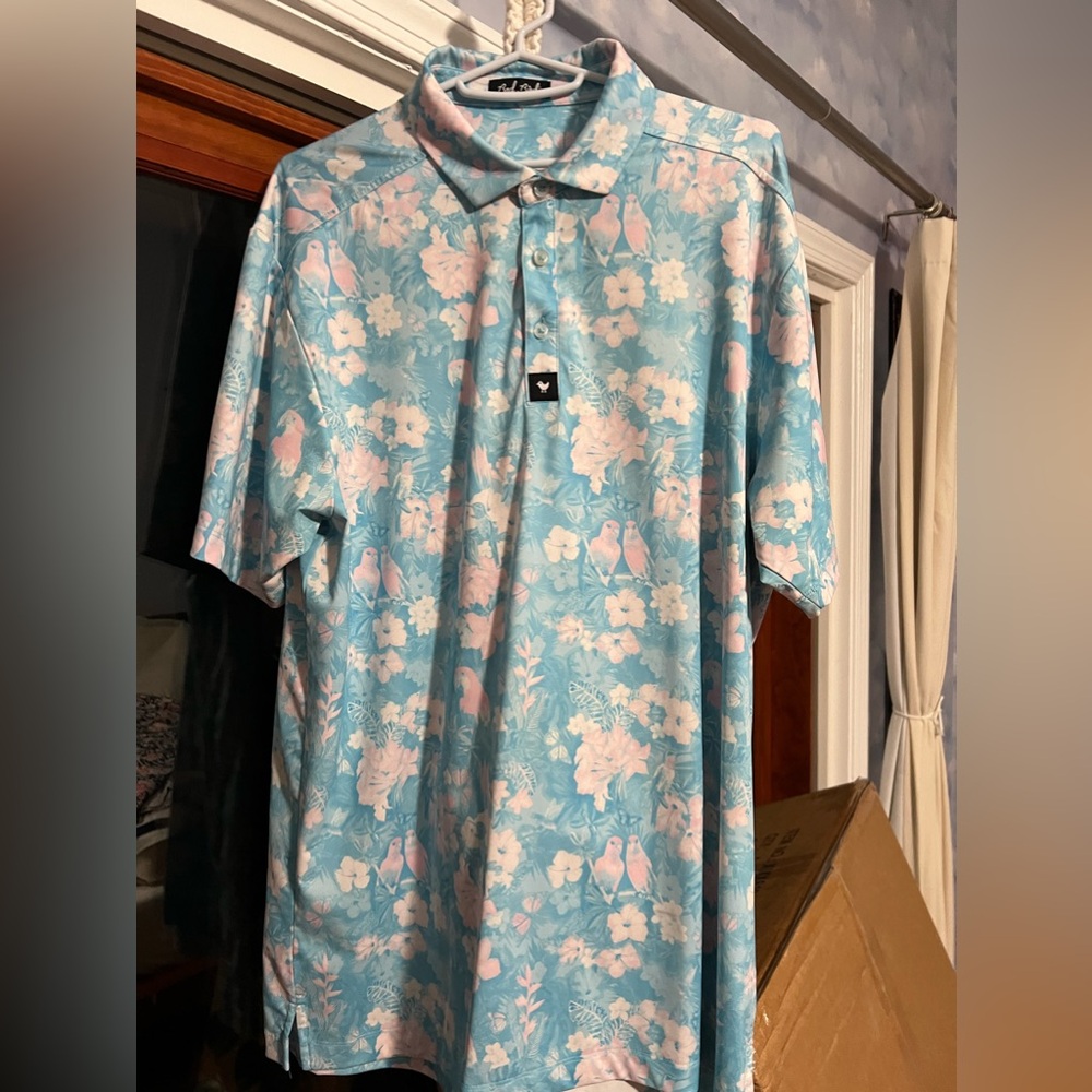 Bad birdie floral golf polo